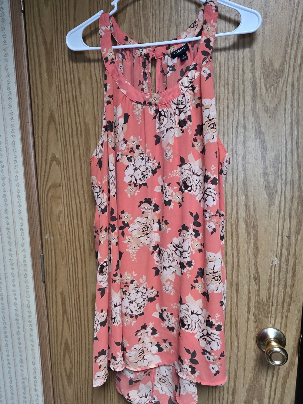 torrid Coral Floral Racerback Tank Top